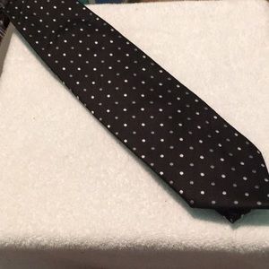 Men’s black tie with polkadots